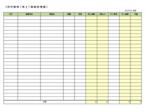 月次販売実績管理表テンプレート Excel エクセル 使いやすい無料の書式雛形テンプレート
